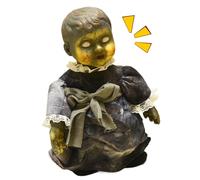 Poupée effrayante 13,4 pouces de marche de marche Halloween Dolls animés Poupée effrayante avec des yeux lumineux, des sons d'horreur ＆ Motions, horreur à batterie pour les décorations d'Halloween Ho