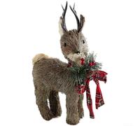 Poupée en mousse d'élan pour table de Noël et fenêtre, avec design scandinave élégant pour des paramètres festifs (élan debout gris)