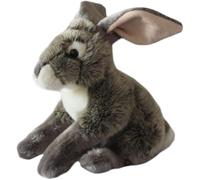 Poupée en Peluche de Lapin Gris simulé, Jouet en Peluche de Gros lièvre à Queue Blanche, Cadeau d'accompagnement Doux et Mignon, Ornement de Maison