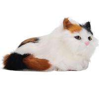 Poupée en peluche douce haute simulation Ouvrir les yeux Jouet animal réaliste pour décoration de bureau cheveux colorés