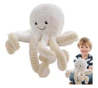 Poupée en Peluche en Forme De Pieuvre De 18Cm,Peluche Poulpe,Cadeaux Pour Nouveaux-Nés et Bébés Prématurés,Blanc