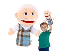 Poupée en peluche grand-père - Figurine de marionnette à main, jouet, accessoires de théâtre de poupées pour enfants, design familial attrayant et doux | Kit de jeu éducatif interactif pour filles