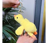 Poupée En Peluche Grande Blanche De Dounyu Jouet De Poupée D'oie En Peluche Avec Clé D'or Jaune Longueur 19 Cm