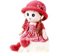 Poupée en peluche - MOTHINESSTO - Poupée de chiffon - Rouge pastèque - 35 cm - Lavable à la main ou en machine