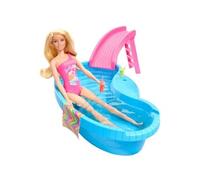Barbie - Poupée Et Accessoires - Coffret Poupée Blonde Avec Piscine