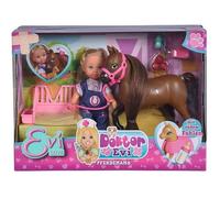 Poupée EVI LOVE DOCTOR SCUDERIA - SIMBA - Cheval et poulain - Accessoires inclus - Mixte - 3 ans et plus