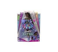 Barbie Poupée Extra Chic – Robe à imprimé oursons et traîne, figurine ourson, cheveux longs, HHN13
