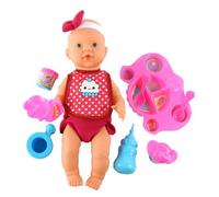 Poupée Falca puddle- and drinking-pop avec accessoires - Rose - 40 cm - 9 pièces