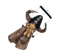 Poupée fantôme activée par la voix avec yeux lumineux - Décoration d'Halloween - Figurine activée par le son - Ornement suspendu - Décoration effrayante avec effet sonore