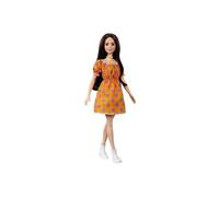 Barbie – Poupée Fashionistas #160 – Robe orange – Cheveux longs bruns