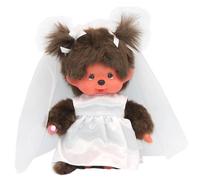 Poupée Fille de Mariée - Kiki Monchhichi - Robe de Mariée et Voile - 20 cm
