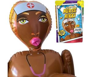 Poupée Gonflable Femme Nue avec Écharpe Future Marié - EVG Homme Accessoires Enterrement de Vie de Garcon - EVJF Enterrement de Vie de Jeune Fille - Taille réelle 150 cm - Nikki Nurse