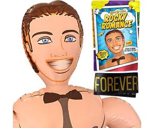 Poupée Gonflable Homme avec Écharpe Future Mariée - EVJF Enterrement de Vie de Jeune Fille - EVG Homme Accessoires Enterrement de Vie de Garcon - Taille réelle 150 cm - Rocky Romance