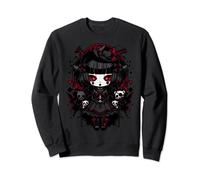 Poupée Gothique Sombre Entourée D'animaux En Peluche Geste Sweatshirt