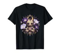 Poupée Gothique vaudou Lune Astrologie Fleurs Violettes T-Shirt