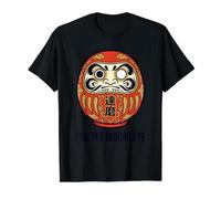 Poupée Japonaise Go Daruma avec Citation « Fill The Second Eye » T-Shirt Graphique avec Valeur, Homme, Noir, XL