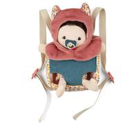 Poupée Jeanne Et Son Porte Bébé Rose, Bleu, Jaune TU