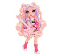 RAINBOW HIGH Junior High Rock Band - Bella - Poupée Mannequin Rose 23 cm avec Guitare Basse, Personnalisable avec des Autocollants, Articulée, Jouets Mignons pour Les Enfants À Partir de 4 Ans