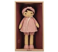 KALOO - Tendresse - Ma 1ère Poupée en Tissu Amandine - Poupée de Chiffon 40 cm - Robe en Mousseline - Peau Mate - Ruban Personnalisable - Dès la Naissance, K200014