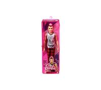 Barbie – Poupée Ken Fashionistas – Cheveux châtains et roses, débardeur et pantalon écossais – GVY29