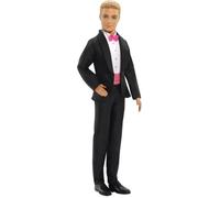 Poupée Ken Marié - MATTEL - Costume noir, chemise blanche et ceinture rose