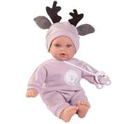 Poupée Kika Larmitas Renne - ANTONIO JUAN - Corps en Tissu 27 cm - Interactive et réconfortante - Rose