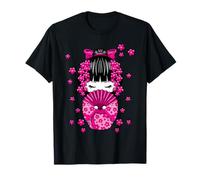 Poupée Kokeshi Kawaii Fleurs de Cerisier Japonais T-Shirt