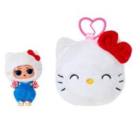 L.O.L. Surprise Peluche réversible Loves Hello Kitty 41cm - 5 surprises, porte-clé (modèle aléatoire)