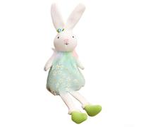 Poupée lapin de Pâques en tissu pour décoration de vacances, adaptée pour la chasse aux œufs de Pâques et la décoration saisonnière de la maison sur la cheminée et la table à manger (bleu)