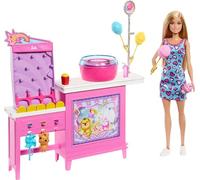 Poupée Les Mystères de Barbie : Détectives de Plage « Malibu » avec coffret stand de jeu et barbe à papa, avec 20 accessoires, y compris des prix, JFV67