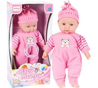Poupée MalPlay avec fonctions réalistes | Poupée à corps mou 34cm sons réalistes : pleure | sans cheveux avec bonnet Poupée | dès 3 ans