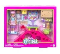 Barbie Coffret poupée Chelsea HJY35 – Skate-Park avec 2 chiots, rampe, trottinette, 15 accessoires