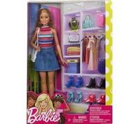 Poupée mannequin Barbie Mode - Blonde - 4 paires de chaussures - 2 sacs à main - 4 accessoires