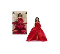 Poupée mannequin Barbie Signature Joyeux Noël 2026 JJX67 robe bustier rouge accessoires & socle emballage fenêtré multicolore