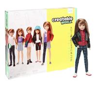 Poupée mannequin CREATABLE WORLD - Cheveux roux lisses - Kit complet avec 3 tenues et perruque longue