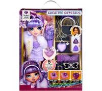 RAINBOW HIGH Creative Crystals Violet - Poupée Mannequin Violette de 28 cm avec Kit DIY Accessoire en Cristal, Bague pour Vous, Jeu de Résine, Cadeau pour Enfants de + de 8 Ans, Non Comestible