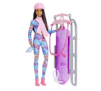 Poupée - Mattel - Barbie - Luge d'hiver - Combinaison de sport - Accessoires inclus