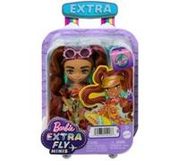 Barbie Poupée Mini Extra Cool Voyage Articulée avec Tenue De Plage À Imprimé Tropical, 14 Cm, Accessoires Inclus, Jouet Enfant, A Partir De 3 Ans, HPB18