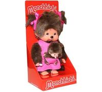 Monchhichi Kiki maman avec enfant Rose 20 cm