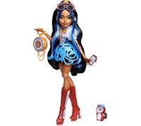 Monster High Poupée Robecca Steam – Chemisier bleu, pingouin Capitaine Penny, 7 accessoires JMB81