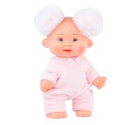 Poupée Nenote Marine et PAU - 26 cm - Vinyle articulé - Pyjama rose doux avec nœud et oreilles en peluche - Fabriqué en Espagne - Poupée réaliste pour collection ou jeu
