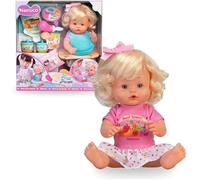 Nenuco Première Bouillie, poupée 35 cm, Corps Rigide et Cheveux blonds, avec Accessoires pour préparer la première Bouillie, pour Les Filles à partir de 3 Ans, célèbre (NFN96000)