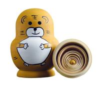 Poupée nester russe faite à la main 10 pièces en bois Matrioshka Set Folk Art Cartoon Thème Collection Figure Doll Set