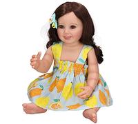 Poupée Nouveau-né Réaliste Entièrement en Vinyle avec épingle à Cheveux et Tétine, Perruque Synthétique Haute Température, Adaptée aux Fêtes de Noël et aux Cadeaux d'anniversaire, Taille 55 Cm