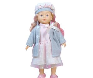 Poupée parlante Bambolina 46 cm - parle, chante et raconte Cendrillon, manteau gris + 14 accessoires