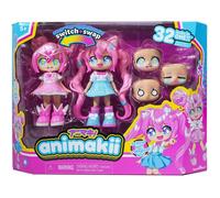Bandai Poupée personnalisable Animakii HEA26352 – Magicienne & Écolière, 4 visages, 2 coiffures