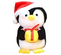 Poupée Pingouin de Noël,Animal en Peluche pour Enfants,Pingouin avec Chapeau de Père Noël,Oreiller Pingouin en Peluche,Adapté Aux Cadeaux de Noël Ou du Nouvel an 23cm