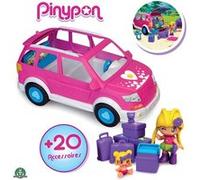 Pinypon - Coffret Voiture Camping Familial, kitchenette, Panneau Solaire, Tente, Sac de Couchage et Nombreux accesoires de Camping, 2 Figurines incluses, pour Enfants à partir de 4 Ans
