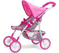 Milly Mally – Poussette de poupée Natalie – Pliable, avec capote, roues en mousse – Prestige Pink