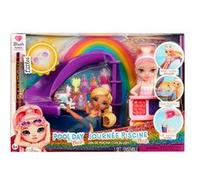 Rainbow High Littles Pool Day with Blush Coffret de Jeu - Petite Poupée Rose de 14 cm, Piscine avec Toboggan Arc-en-Ciel, Accessoires, Support à Smoothie, pour Les Enfants de 4 Ans et +